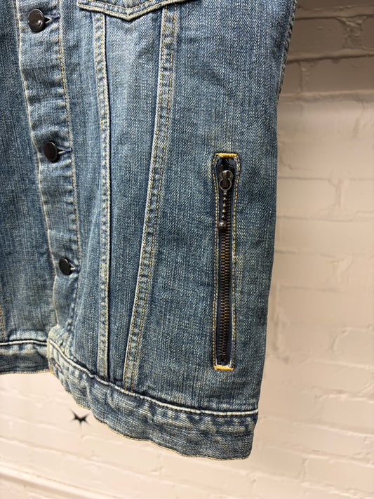 Number (N)ine ‘Pain Patch’ Blue Denim Trucker Vest