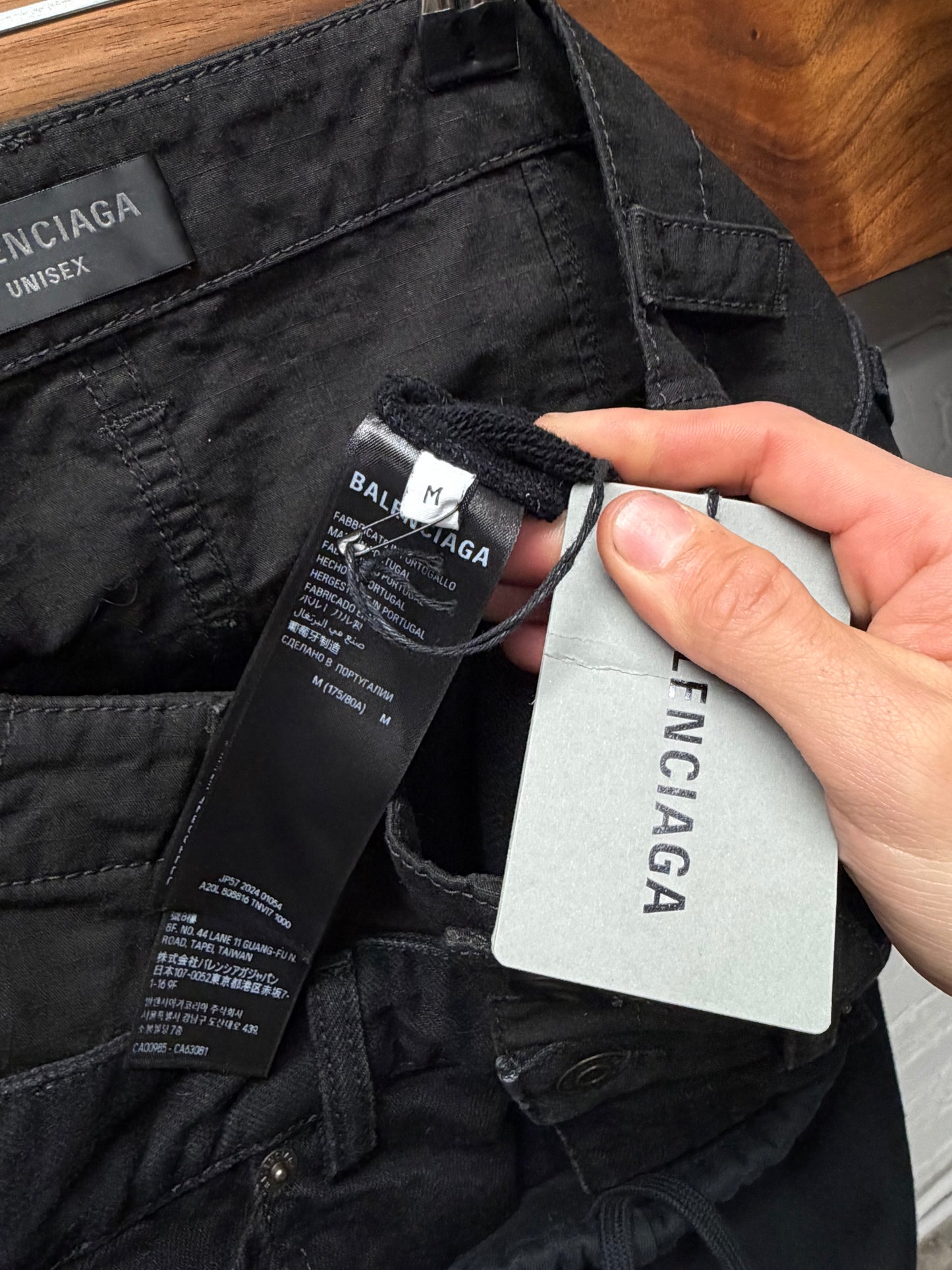 AW2024 Balenciaga ‘Triple Layered’ Wide Leg Hybrid Sweatpants/Denim/Cargo Pants