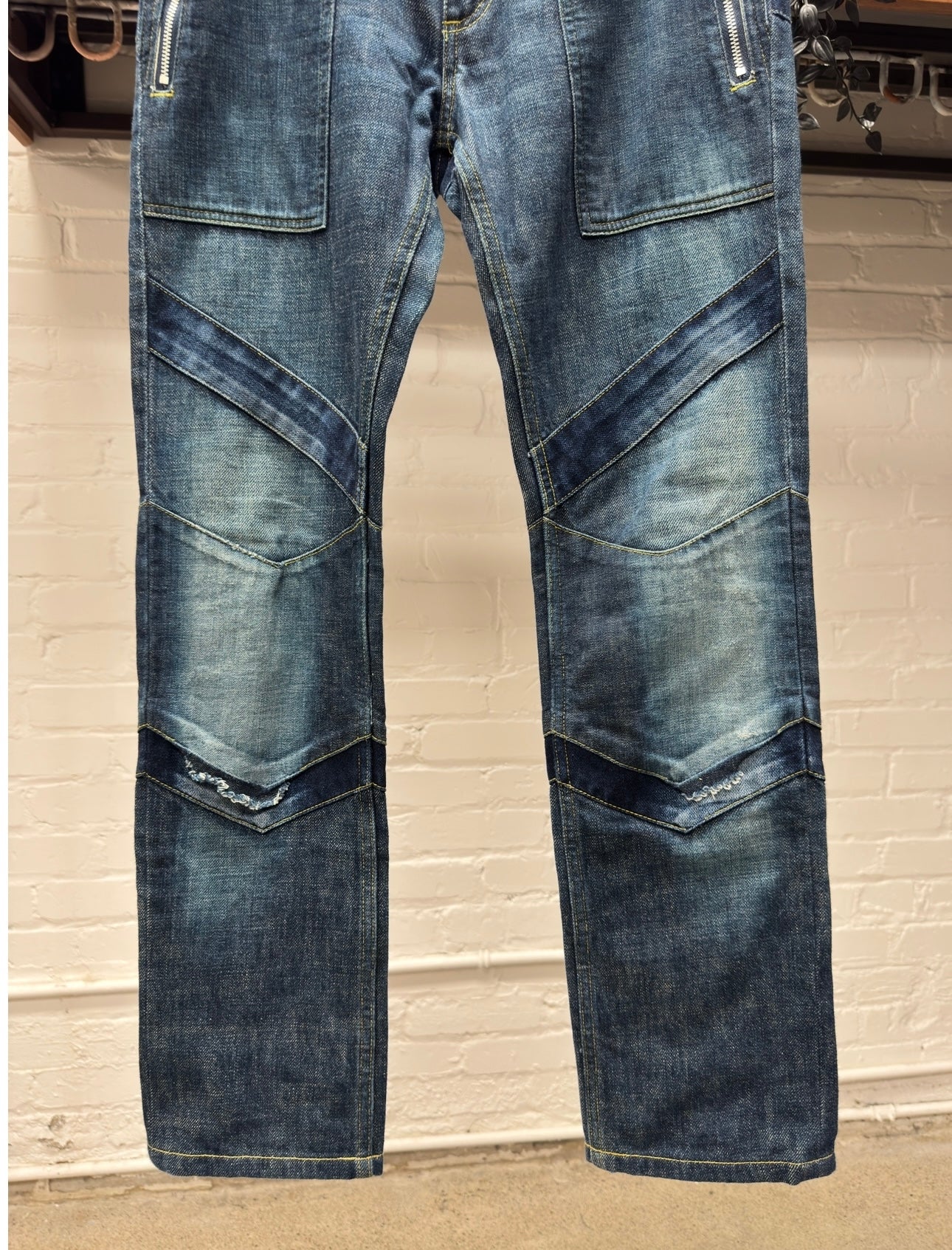 AW2001 Undercover ‘D.A.F.V.’ Patch Layered Blue Skinny Denim