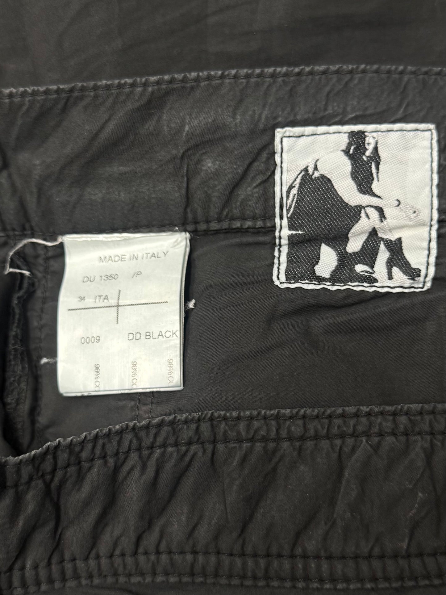 2013 Rick Owens Olmar & Mirta Era Light Cotton Black Straight Leg Pants