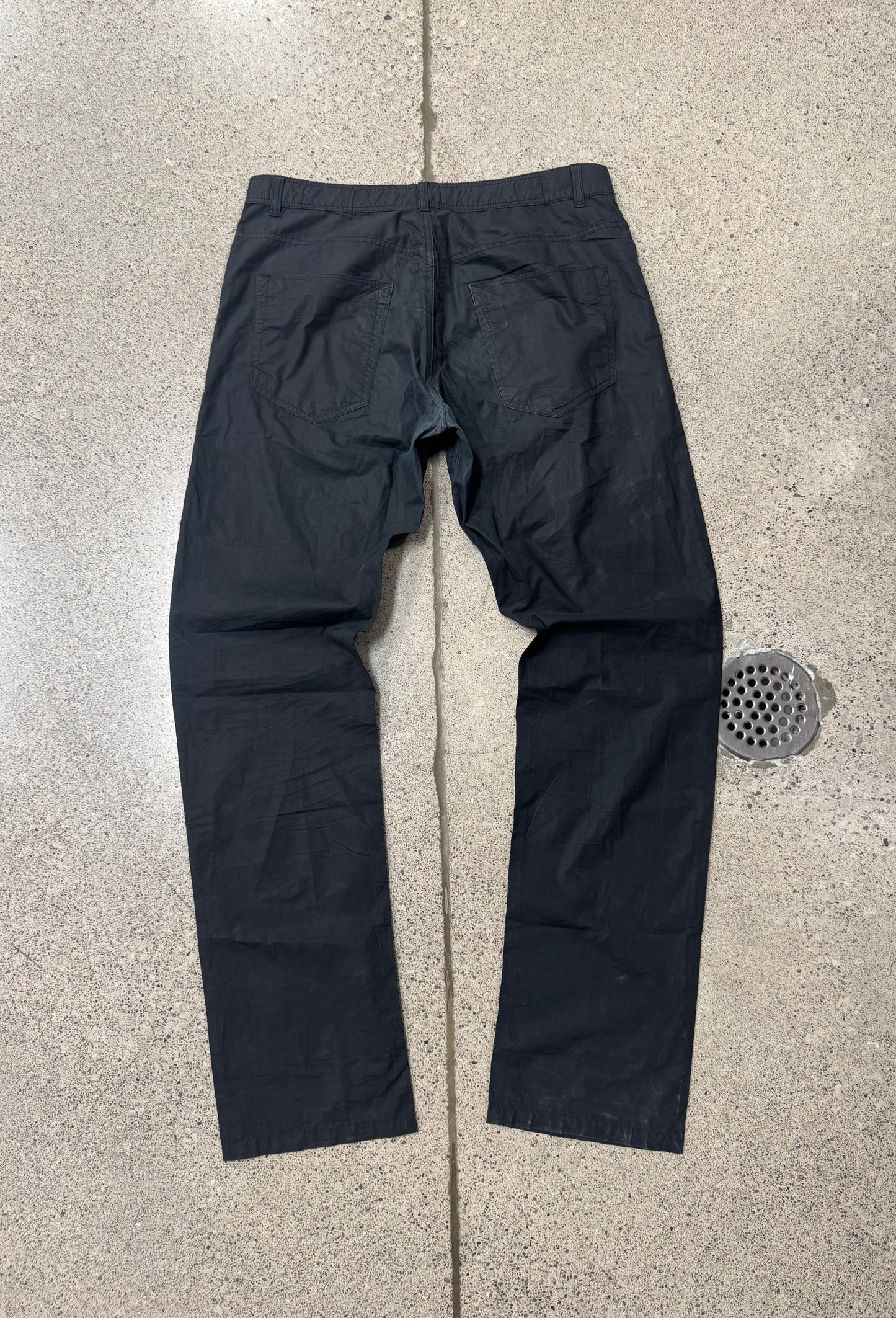 2013 Rick Owens Olmar & Mirta Era Light Cotton Black Straight Leg Pants