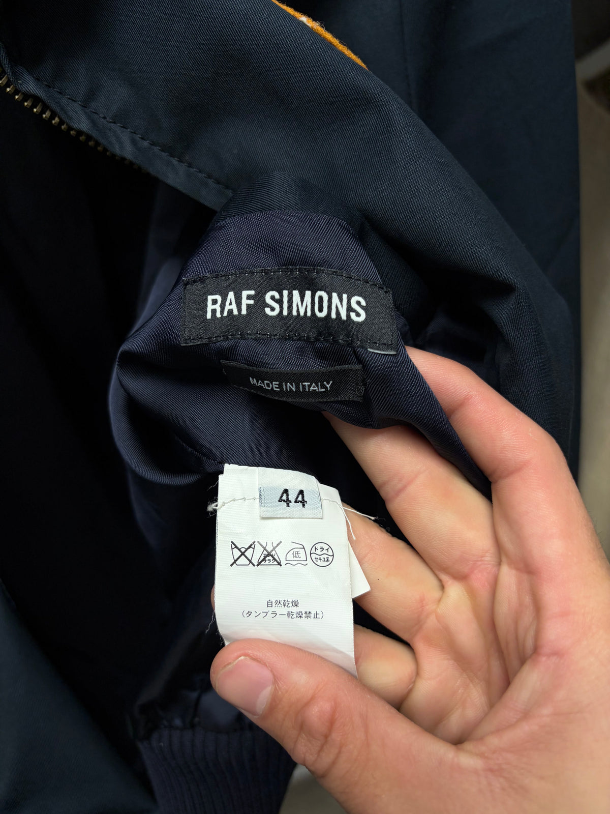 SS2010 Raf Simons Chenille Patch 'RS Crest Logo' Blue/Yellow Vintage Inspired Jacket