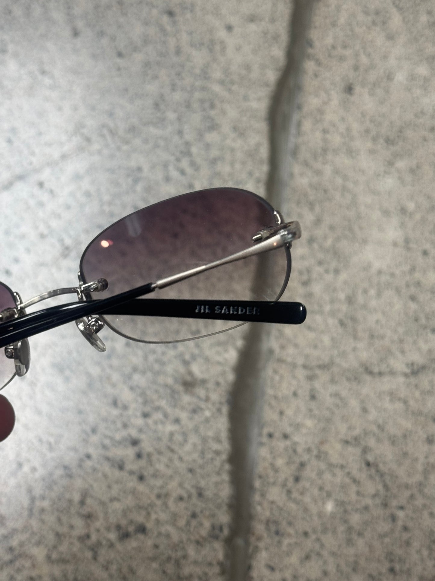 Jil Sander Purple Tinted Rimless Sunglasses
