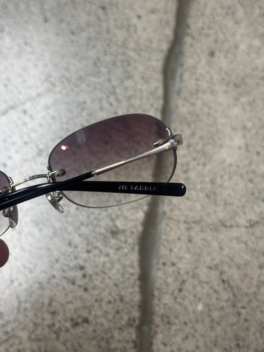 Jil Sander Purple Tinted Rimless Sunglasses