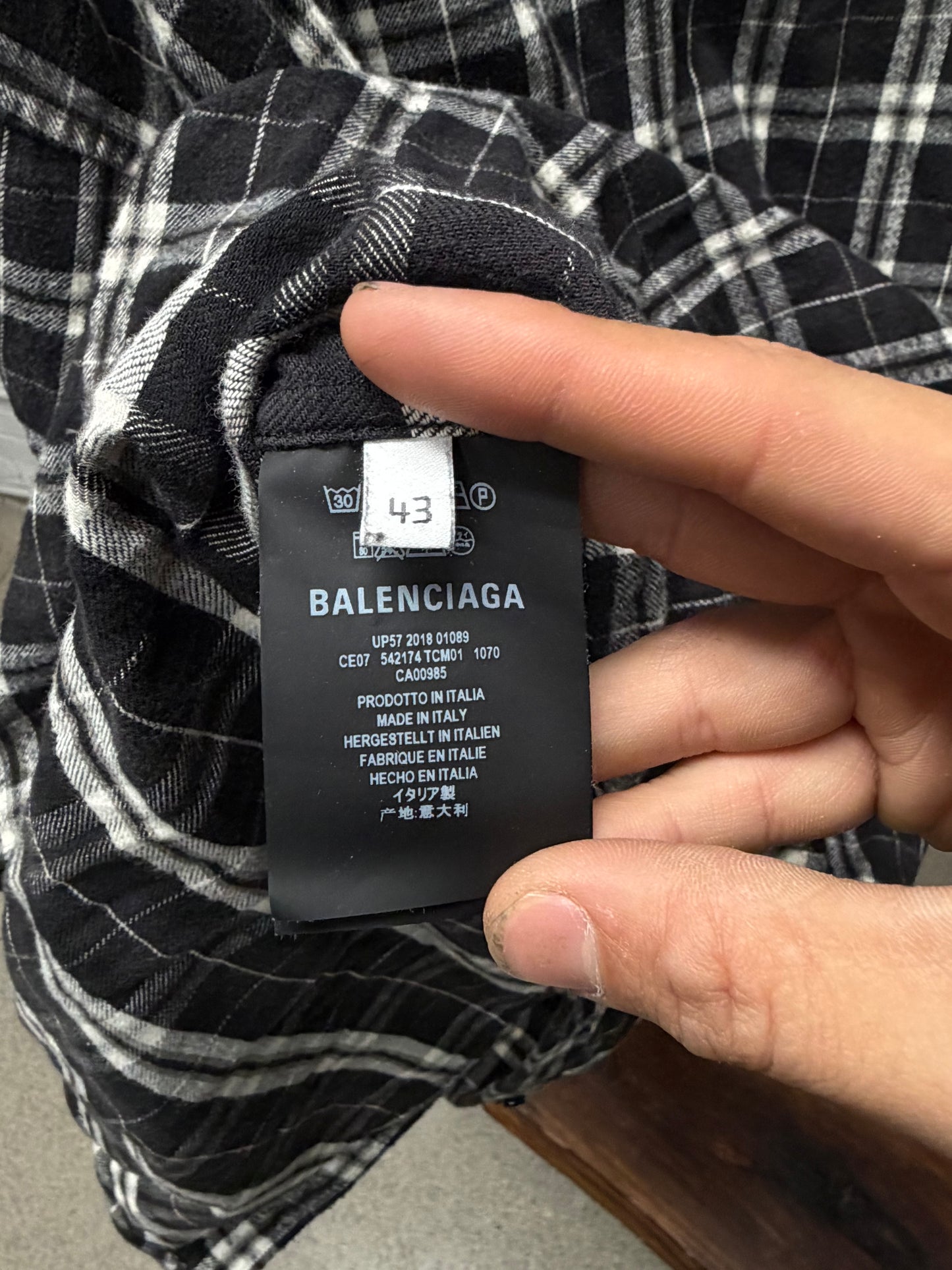2018 Balenciaga Heavyweight Cotton Flannel
