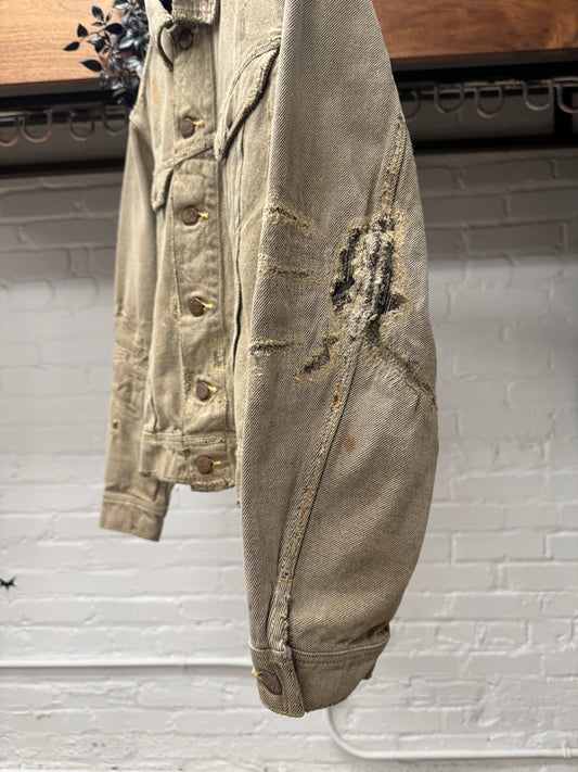 Kapital ‘Boro Repaired’ Distressed Tribal Denim Trucker Jacket