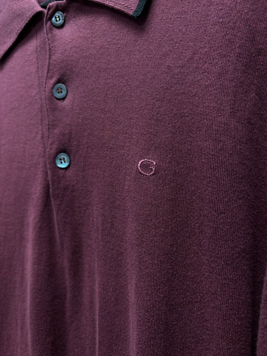 Vintage Gucci by Tom Ford ‘G’ Embroidered Logo Cotton Polo With Ribbed Collar