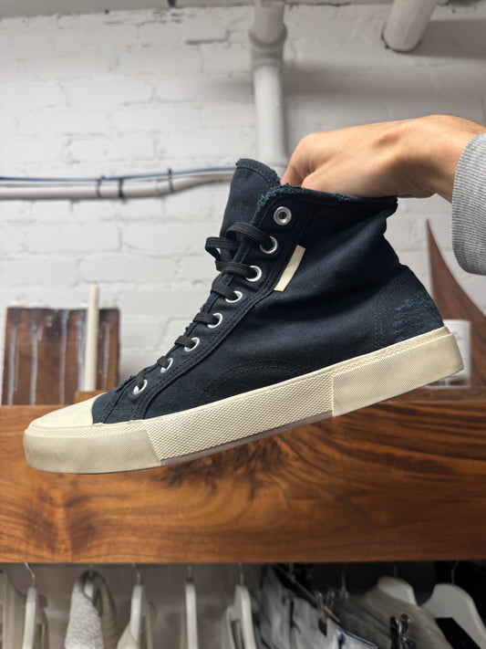 Balenciaga ‘Paris’ Distressed Canvas High Top Sneakers