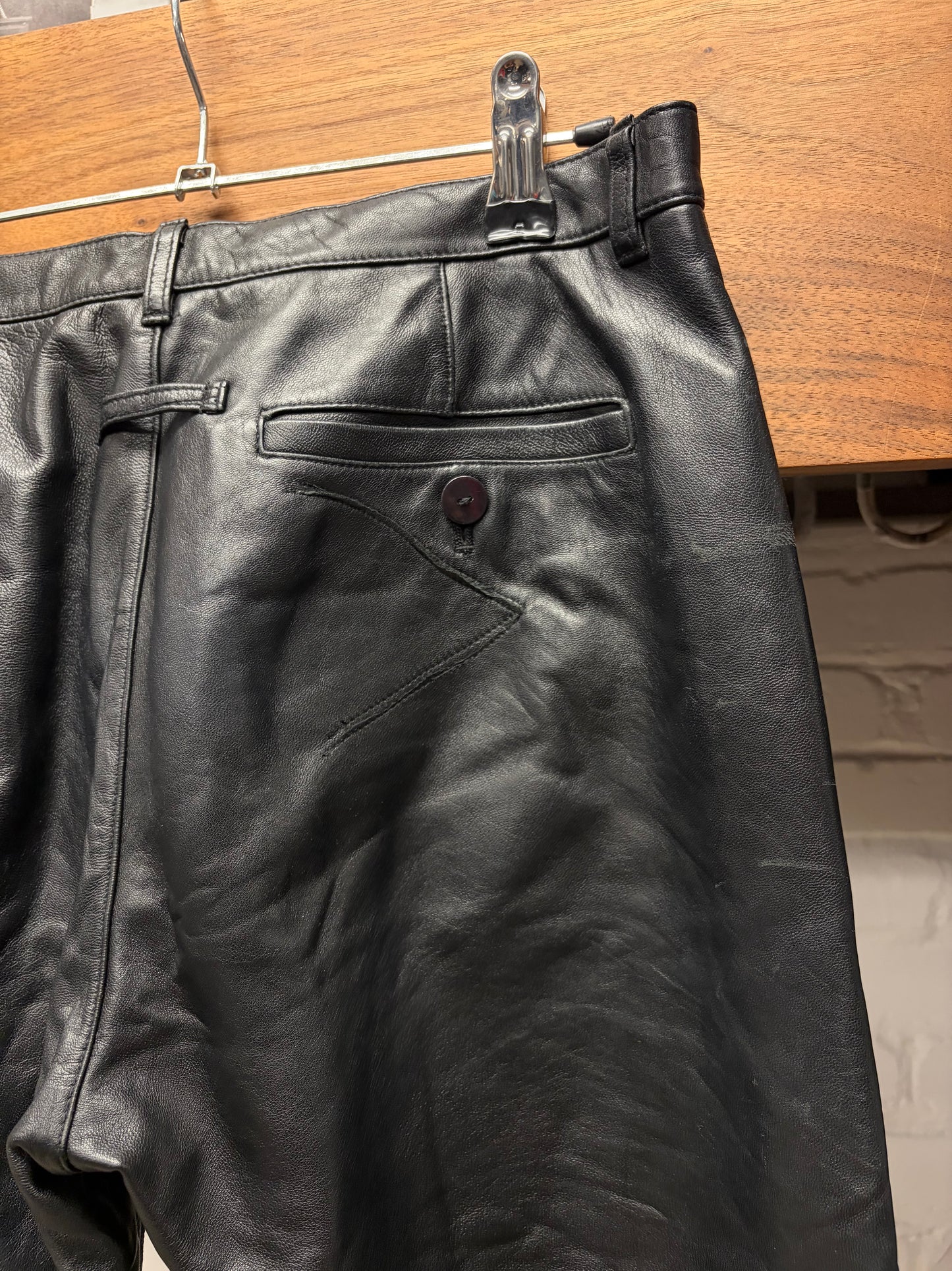 Vintage Jean Paul Gaultier Black Lambskin Leather Pants