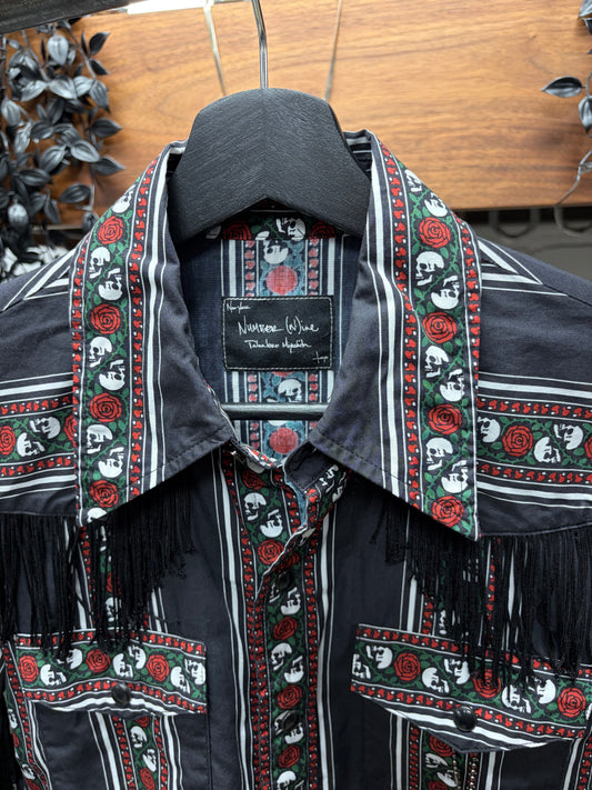 SS2006 Number (N)ine ‘Welcome To The Shadows’ Skulls n’ Roses Button Down Shirt