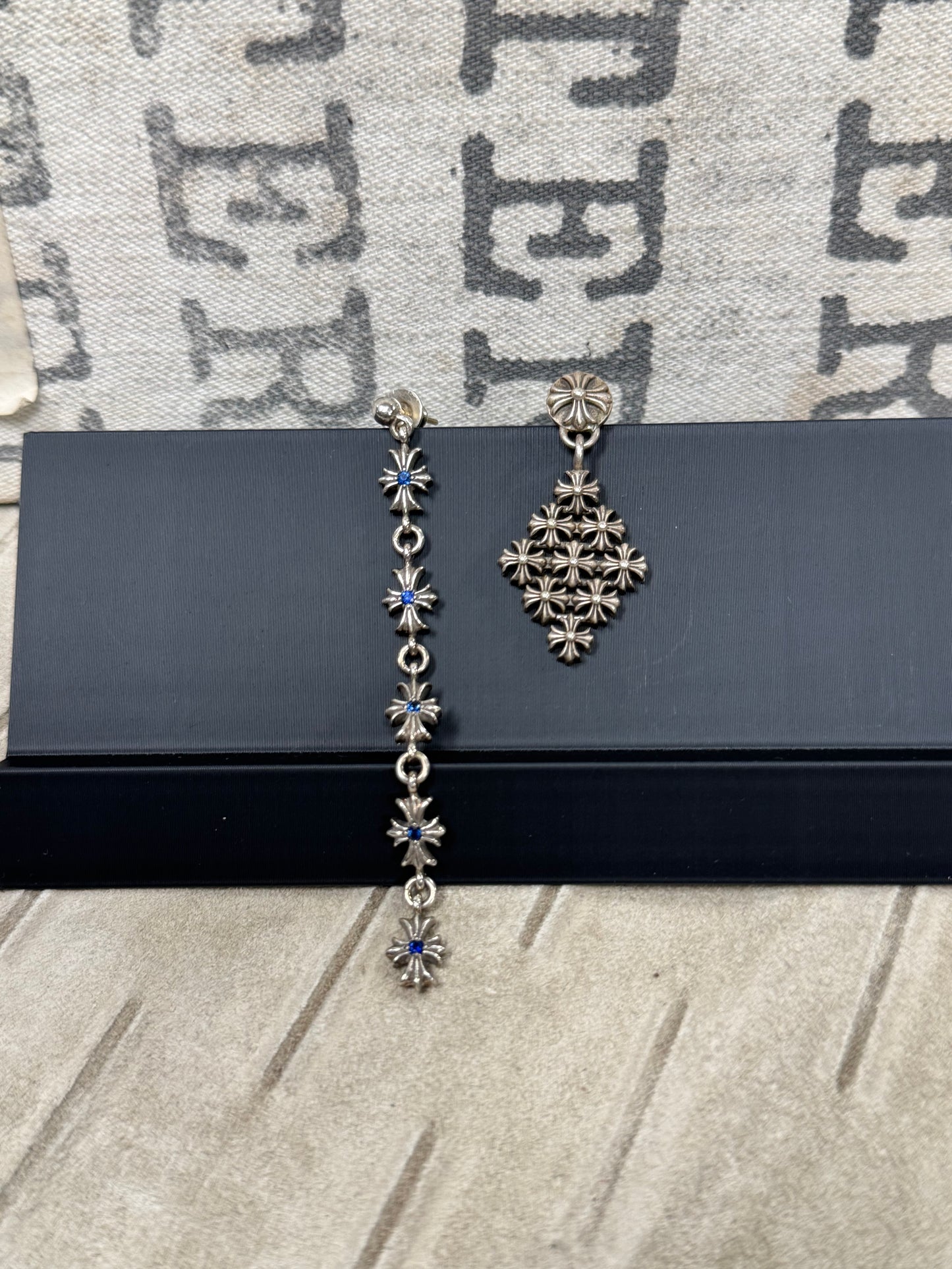 Chrome Hearts ‘Factory Set’ Sapphire ‘Tiny-E’ 925 Silver Drop Earring
