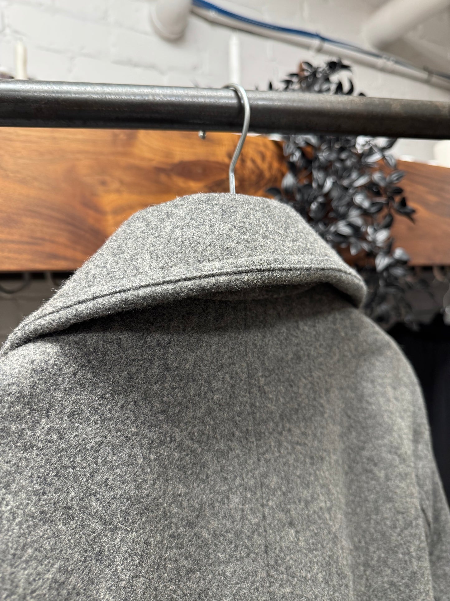 Vintage Yves Saint Laurent Grey Double Breasted Wool Peacoat