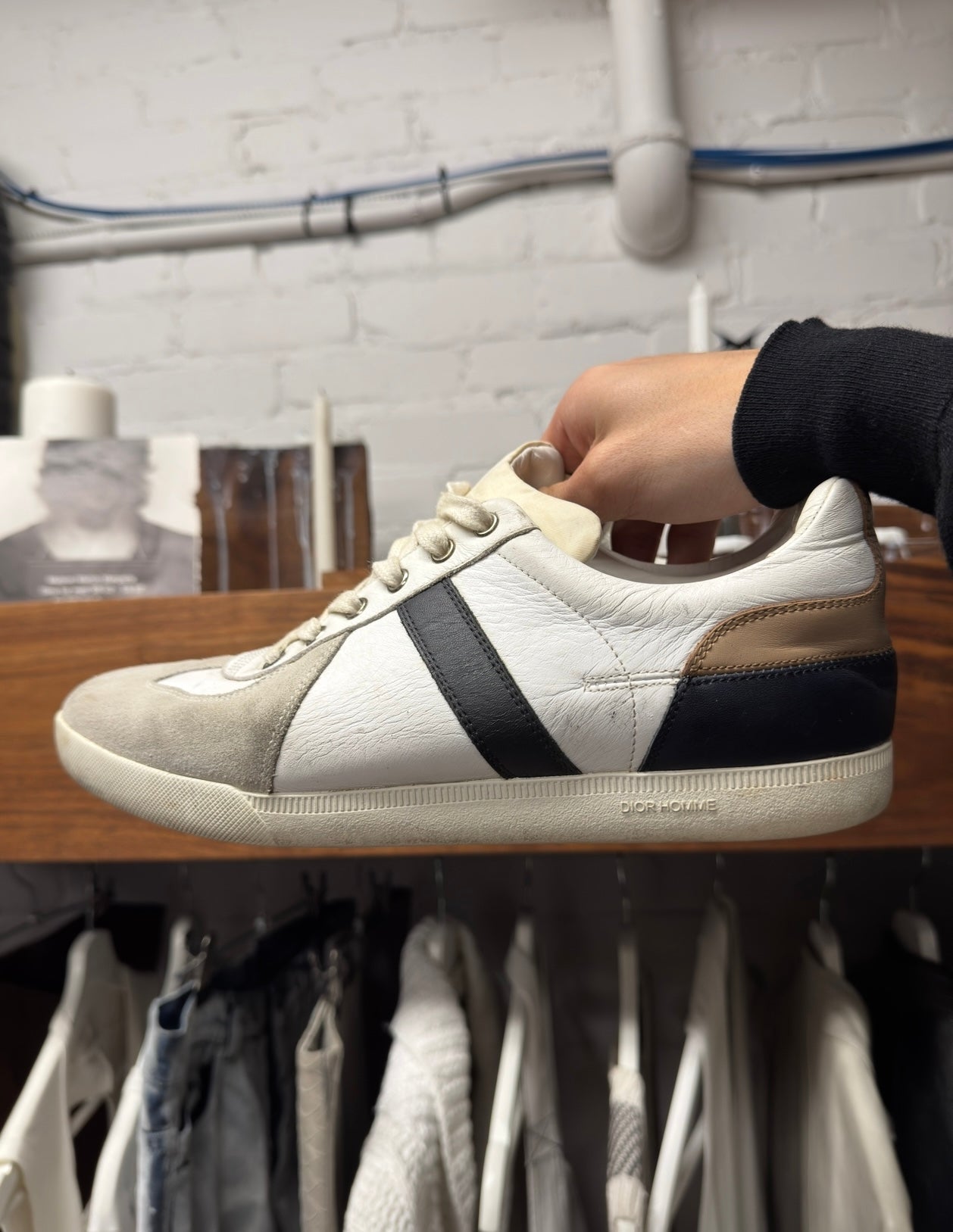 Dior Homme ‘B01 Matchpoint’ White Leather Low Top Sneakers
