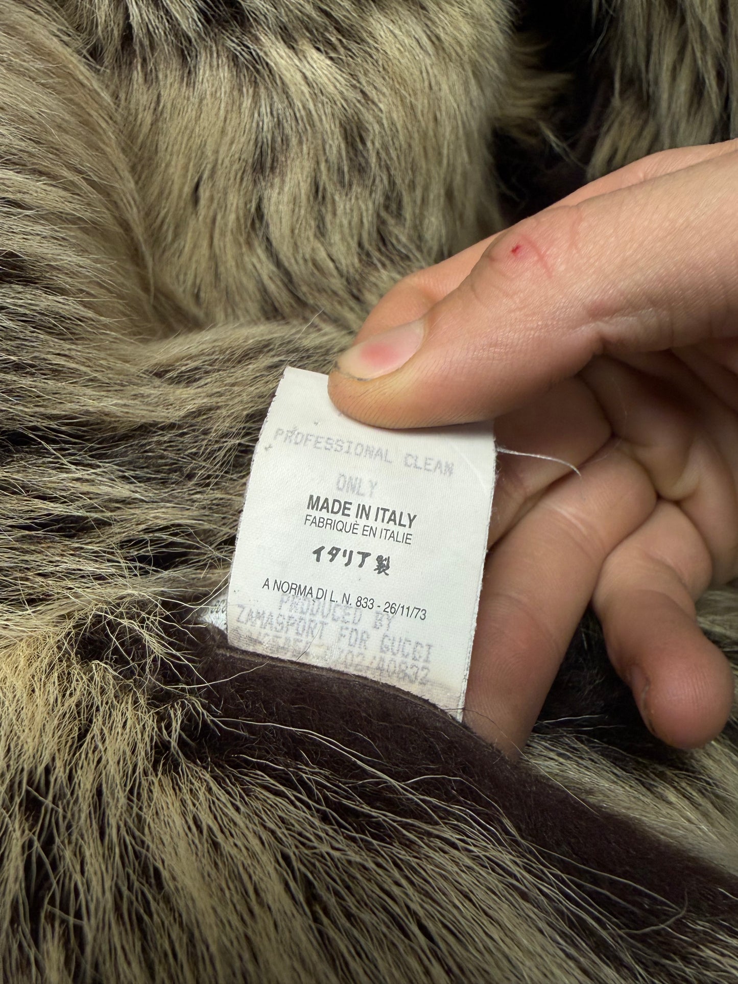 AW1998 Gucci by Tom Ford Genuine Fox Fur Oversized Brown Suede Coat