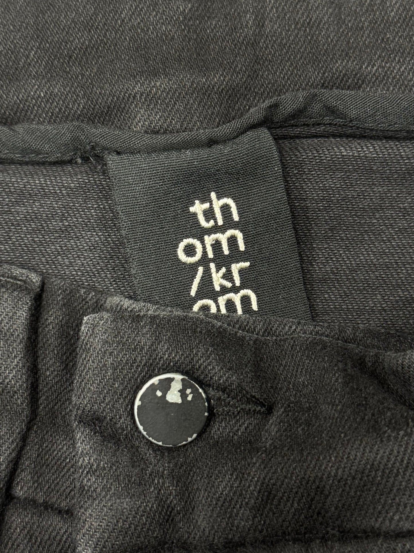 Thom Krom ‘Scar-Stitch’ J-Cut Black Raw Hem Denim