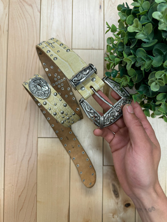 Tornado Mart Studded Leather Western Belt