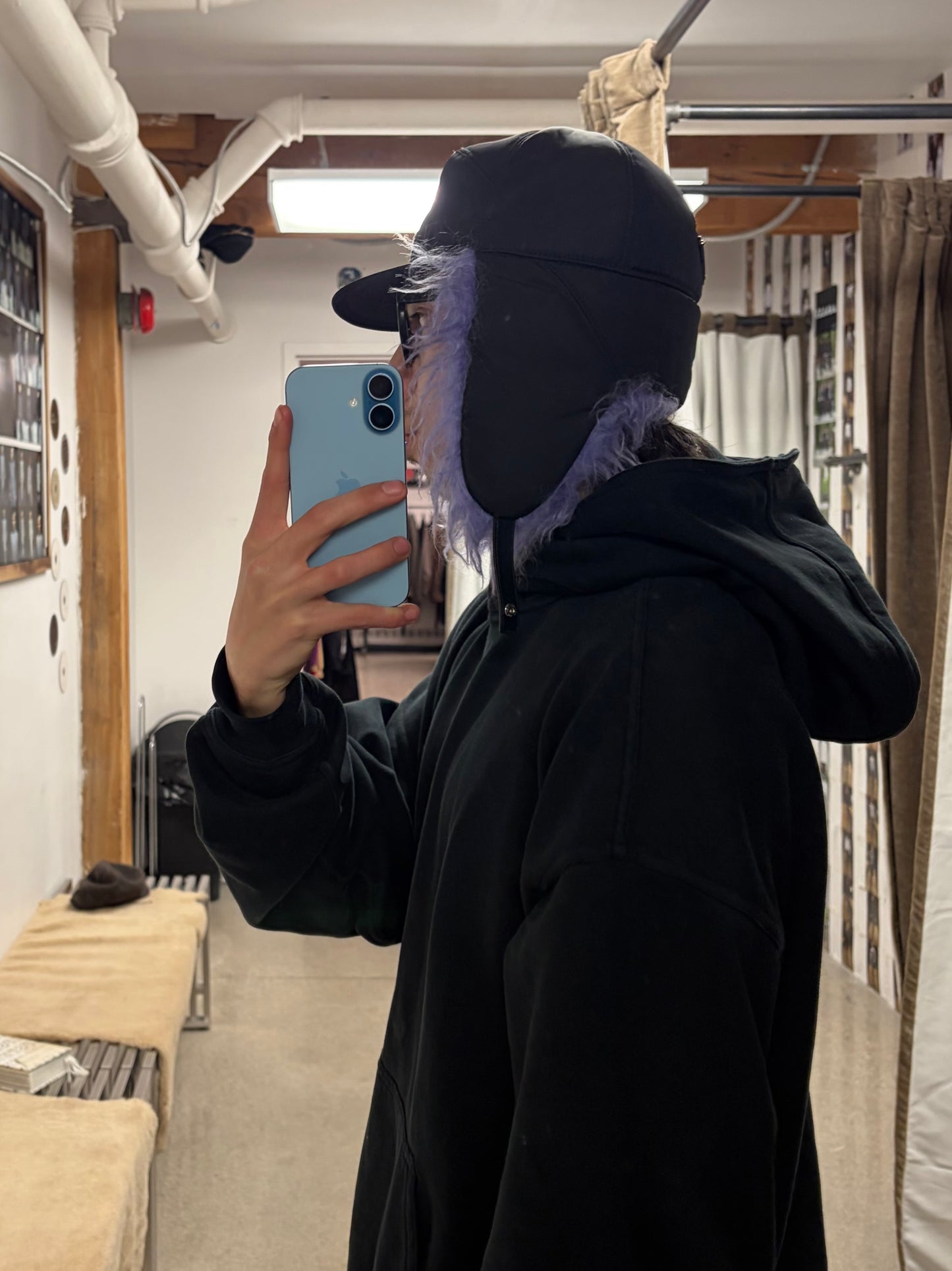 AW2019 Prada Purple Fur Nylon Ushanka ‘Trapper’ Hat