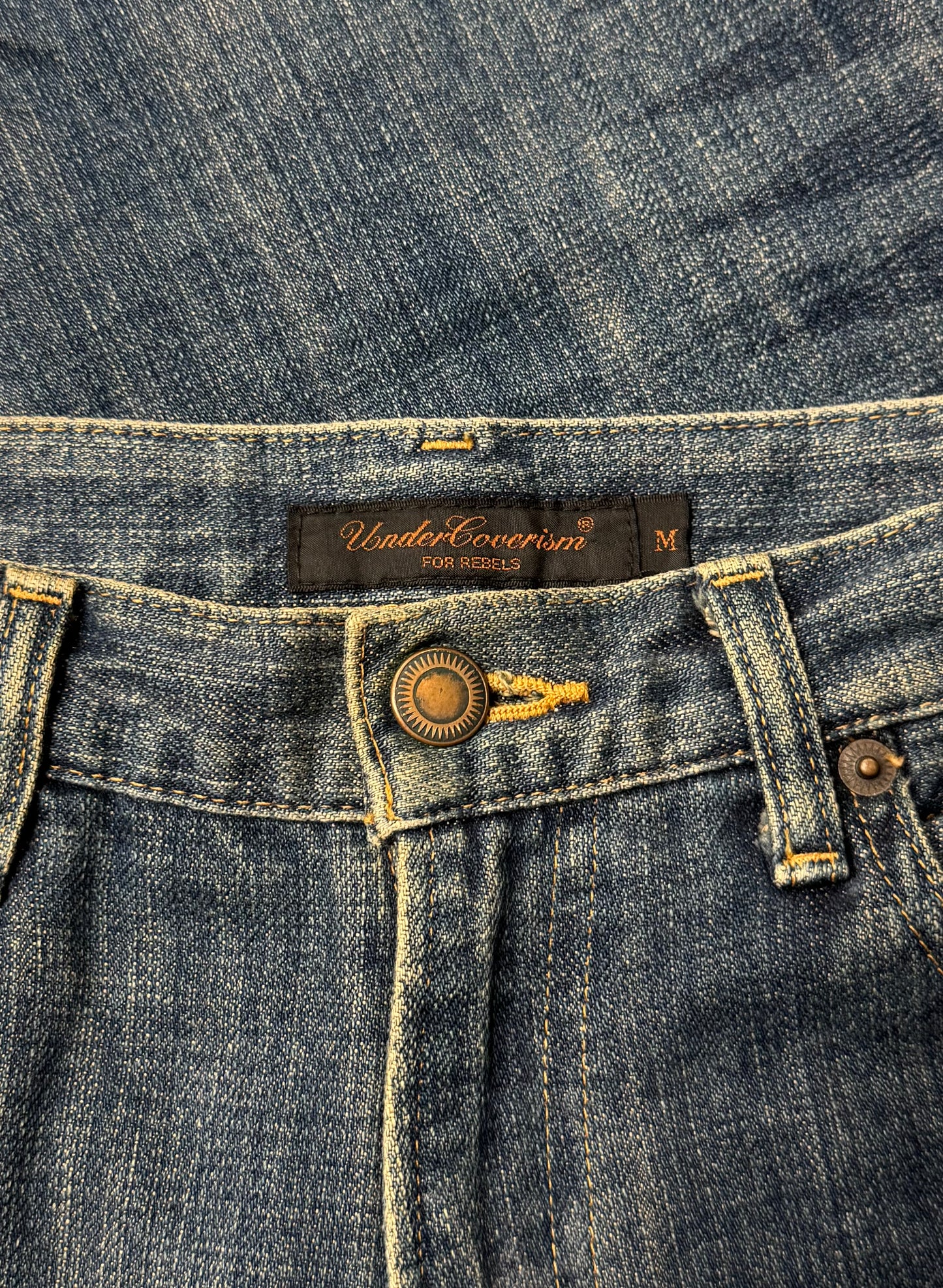 SS2003 Undercover ‘Scab’ Giz Print Flared Bootcut Denim