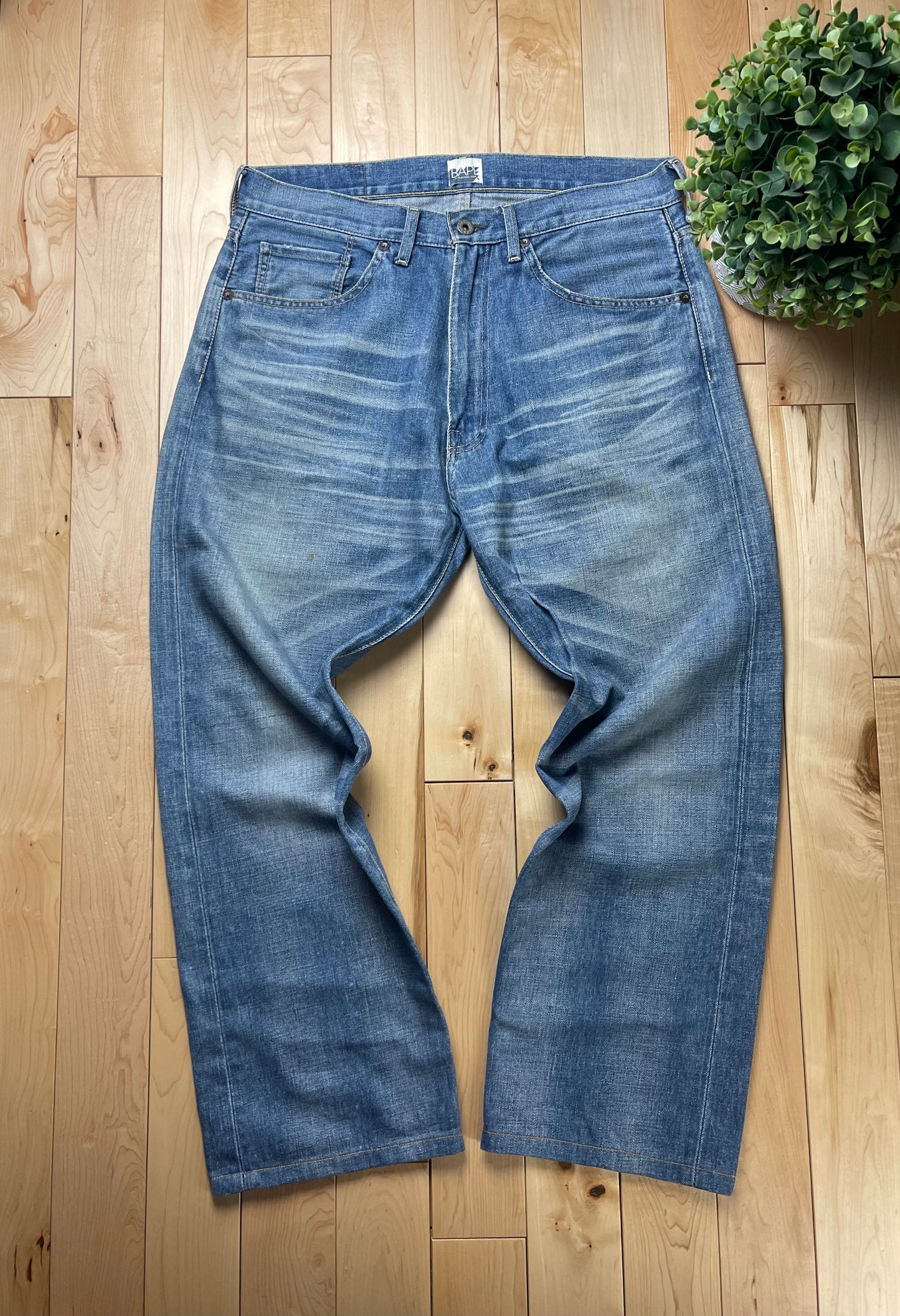Bape Hand Painted Back Logo Denim