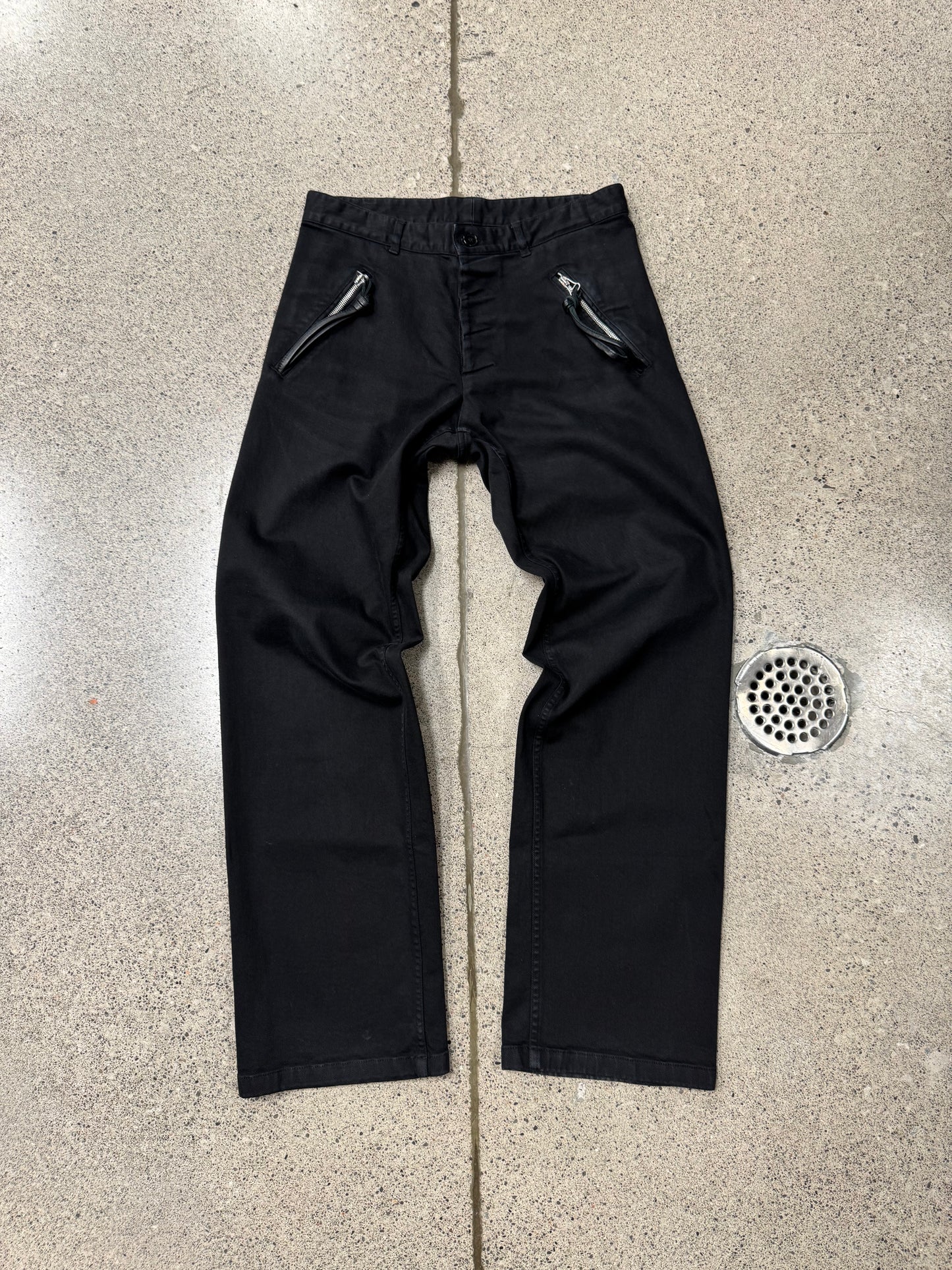 SS2017 Maison Margiela ‘Leather Handle’ Zip Closure Wide Leg Pants