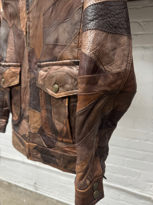 Vintage 90s Hysteric Glamour Leather Patchwork Jacket