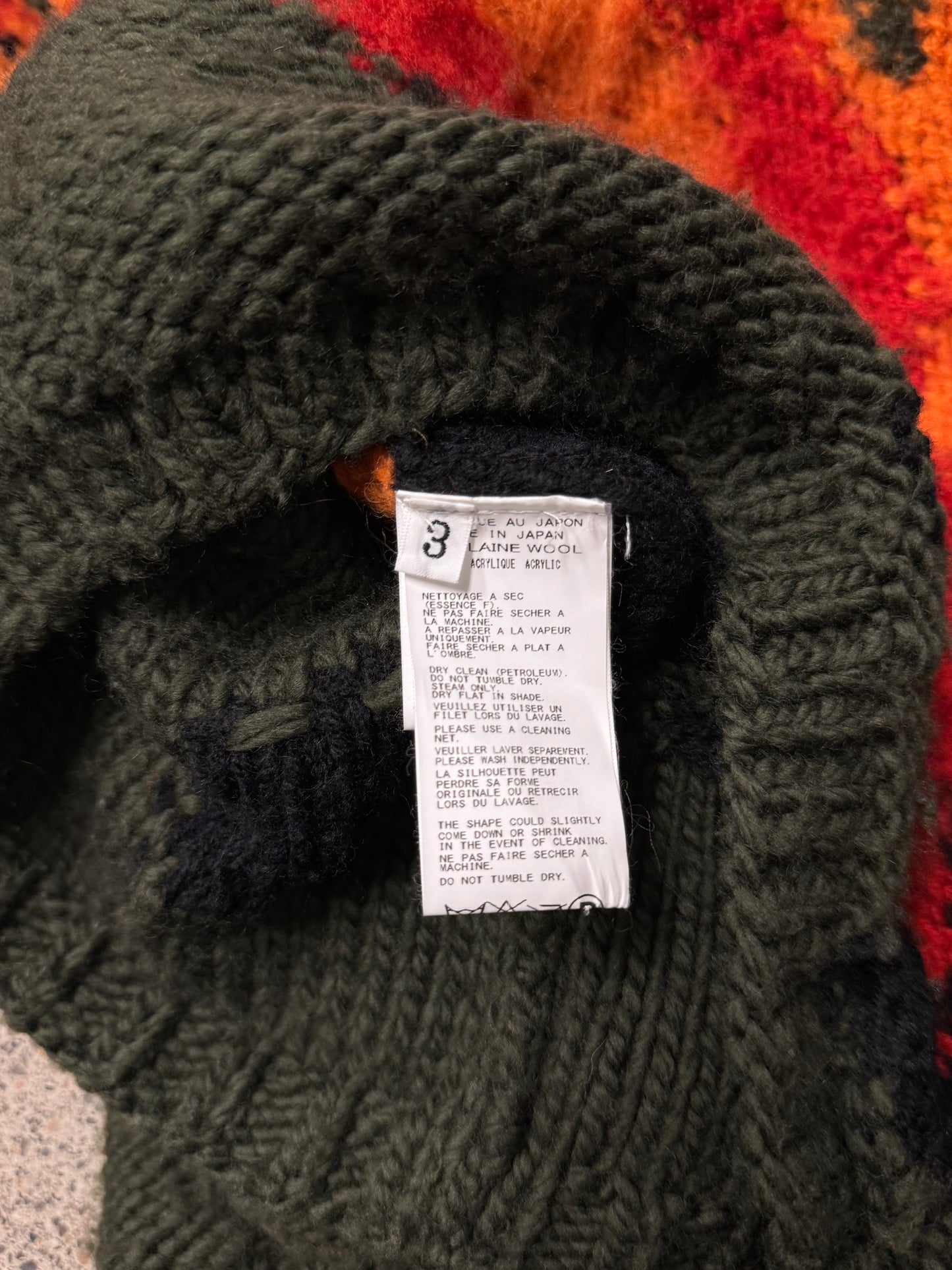 AW2013 Yohji Yamamoto Pour Homme ‘Cowichan’ Camo Zip-Up Knit Sweater
