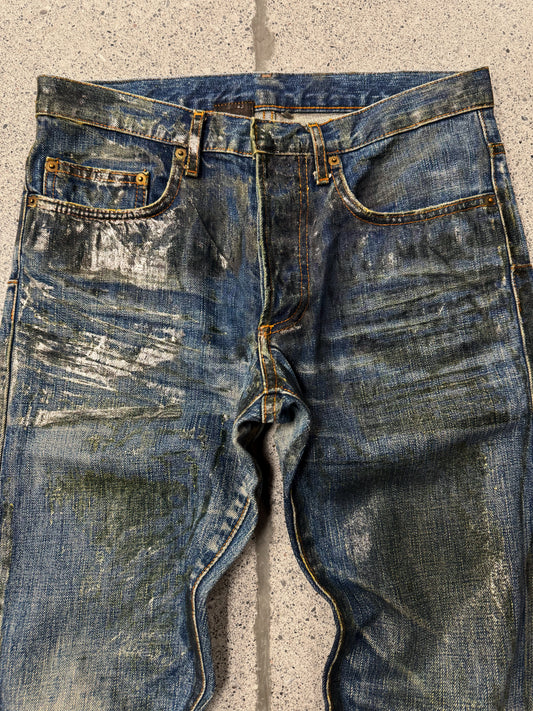 2007 Dior Homme by Hedi Slimane ‘Luster’ Green Waxed Skinny Denim