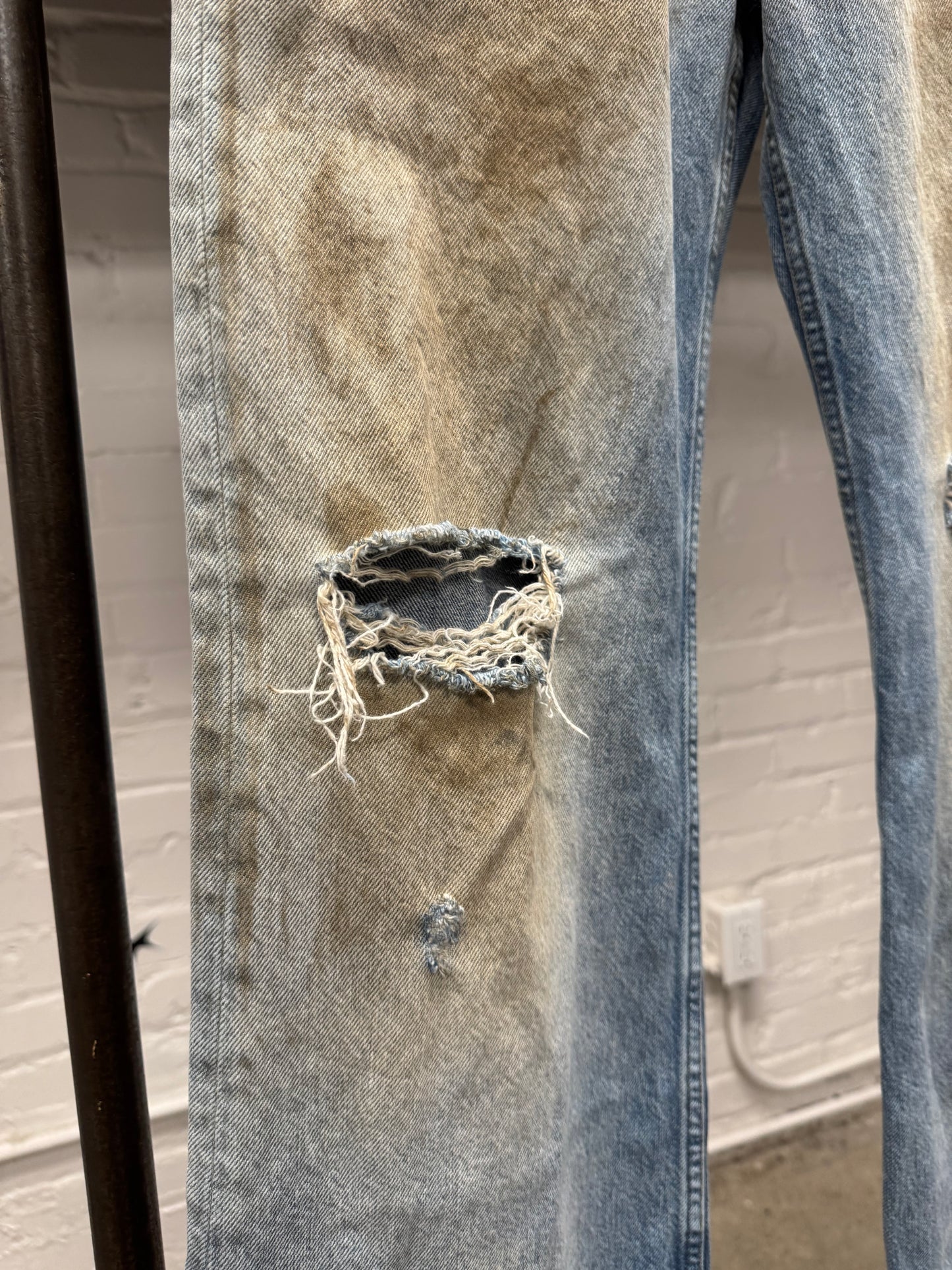 Acne Studios 2021 ‘Dirt Wash’ Blue Flared Cut Denim