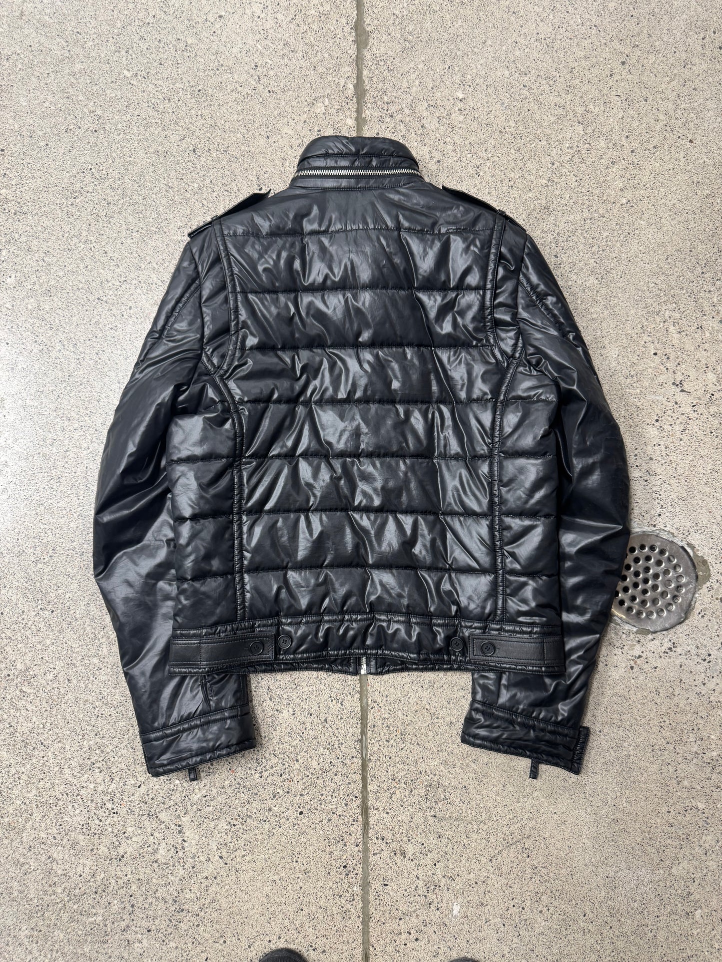 Neil Barrett Down Filled Black Moto-Biker Jacket