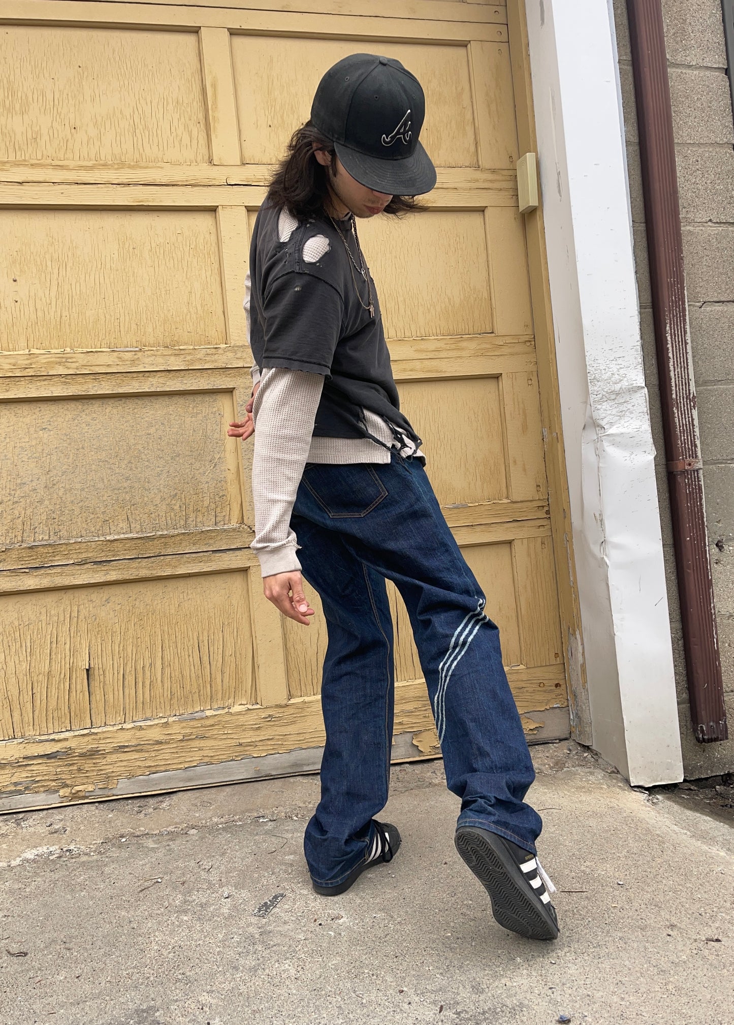 Spring Summer 2004 Y-3 Yohji Yamamoto x Adidas 3 Stripe ‘Slash’ Selvedge Denim