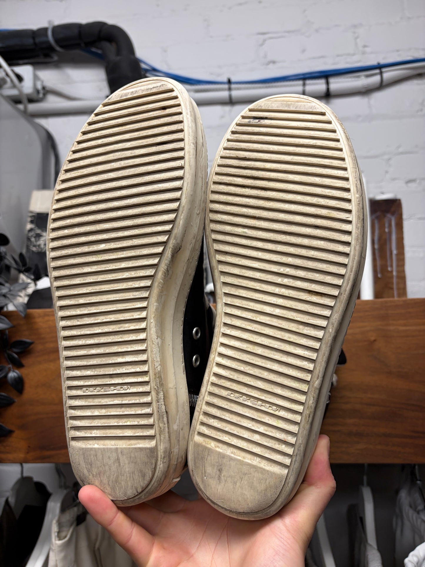 Rick Owens ‘Ramones’ Black/Milk High Top Sneakers