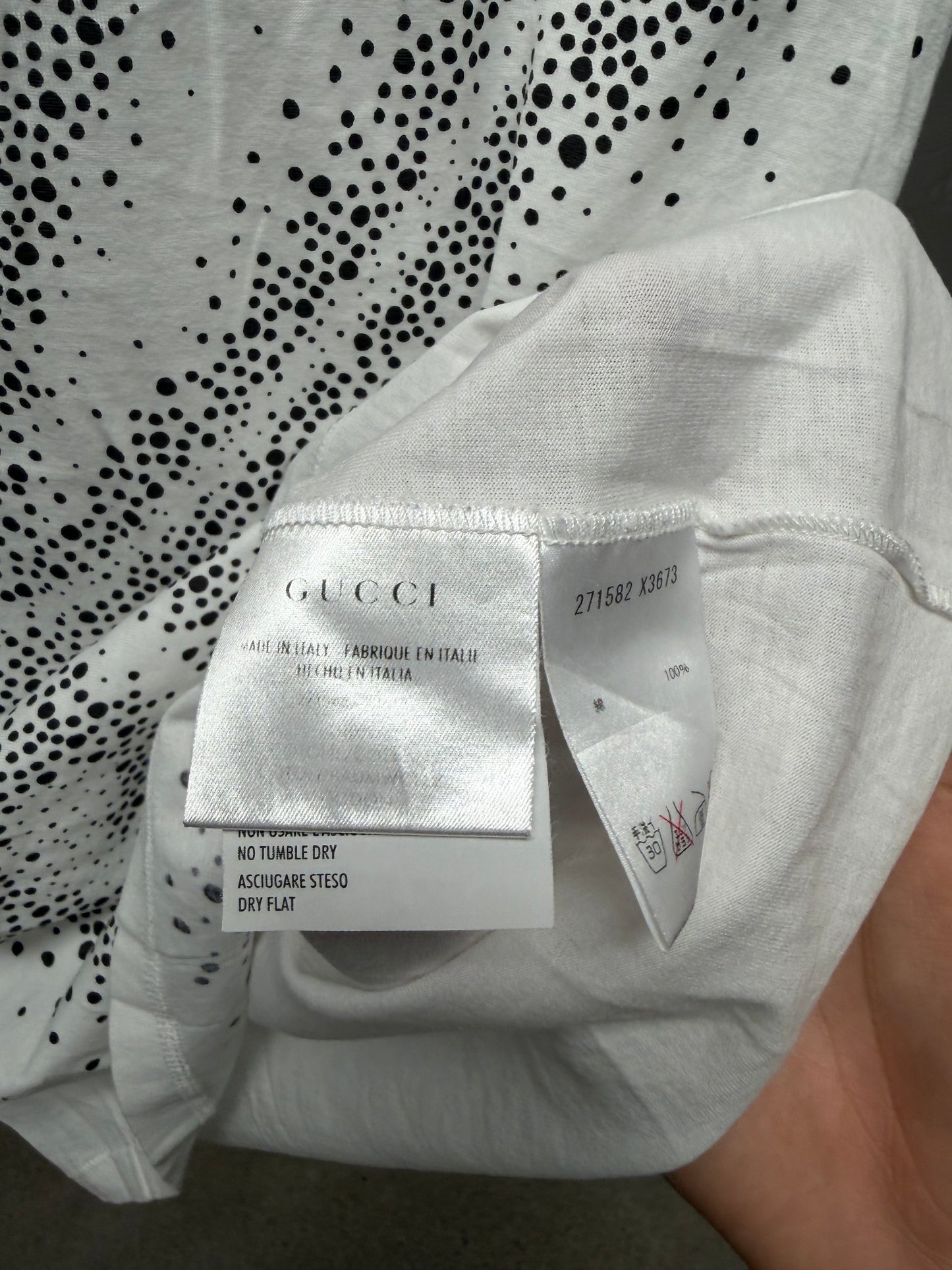 Gucci ‘Cursive G’ Pointallism Logo White Graphic T-Shirt