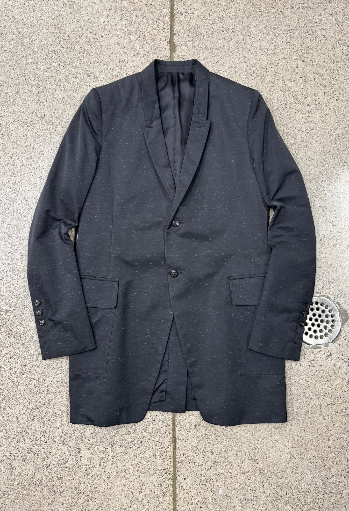 SS2019 Rick Owens ‘Babel’ Speckled Black Blazer