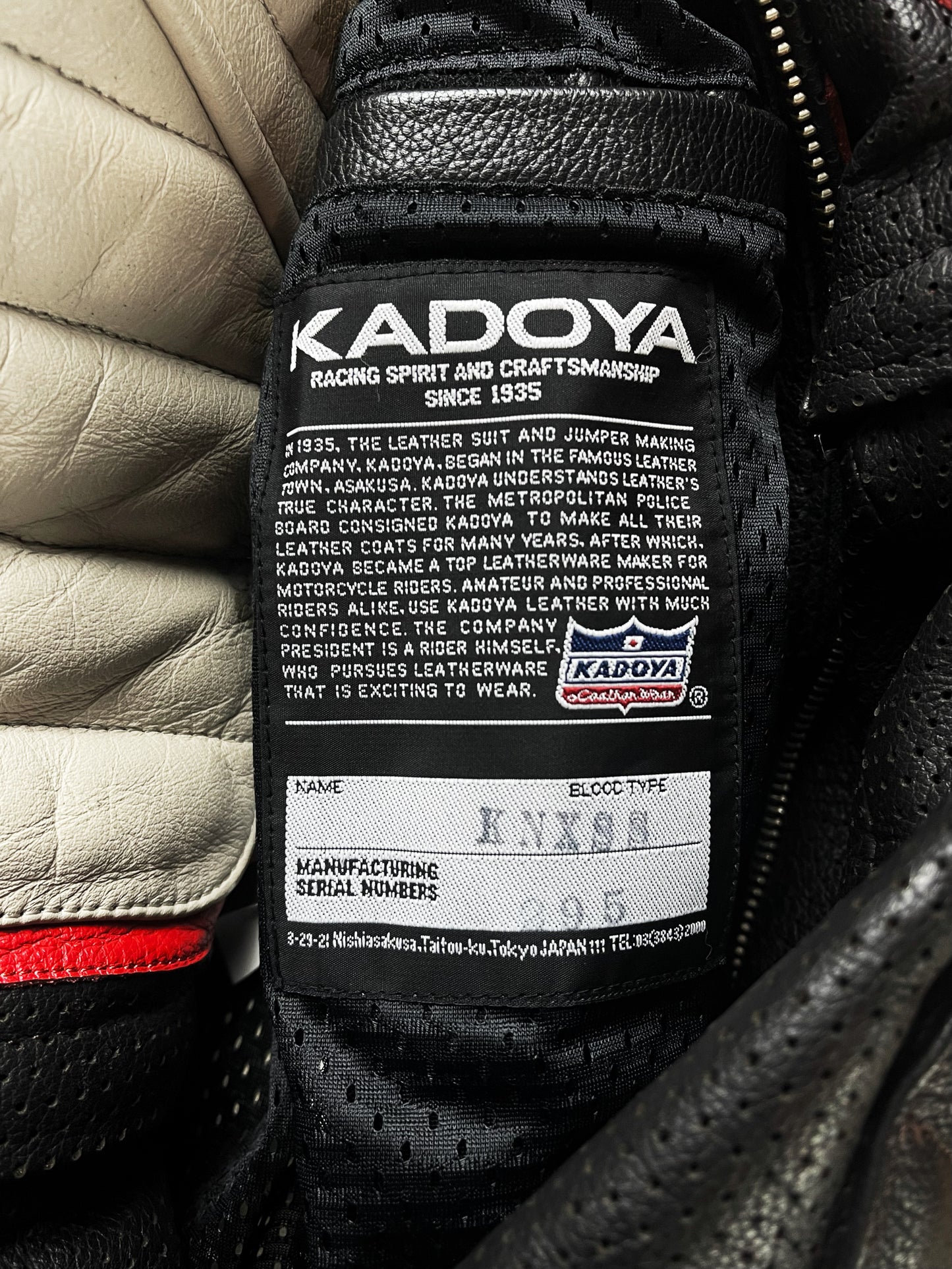 Kadoya K’s Leather ‘Blackhorse Racing Team’ Armored Leather Moto-Biker Jacket