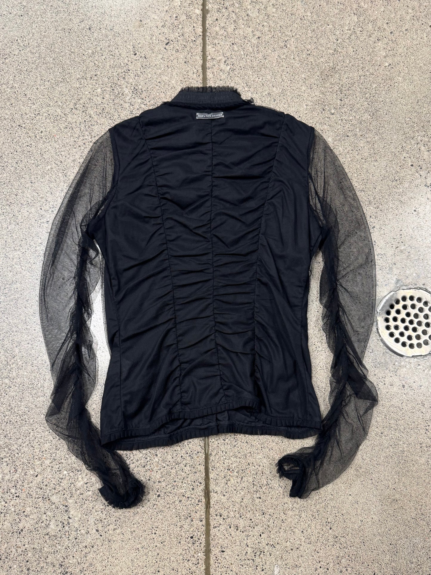 Vintage Jean Paul Gaultier ‘Sheer Sleeve’ Ruffled Button Top