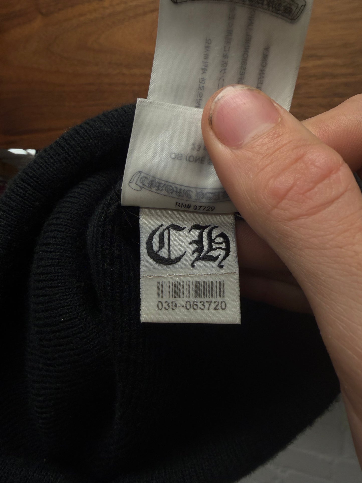 Chrome Hearts Black ‘CH Plus Cross’ Logo Beanie