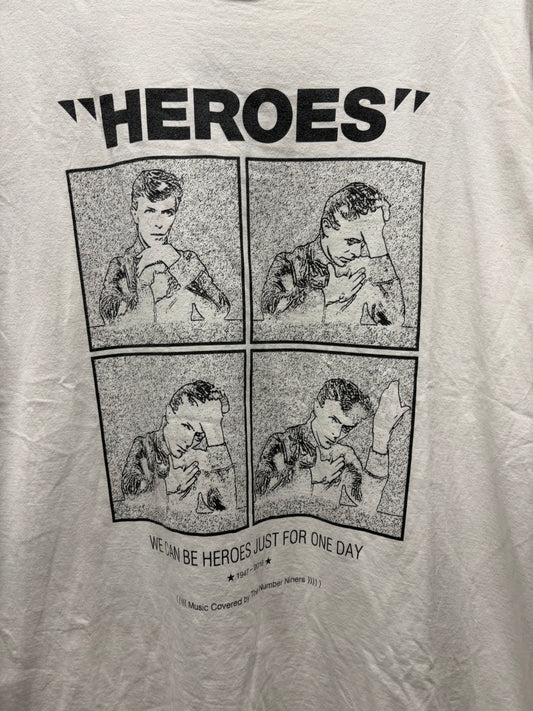 Number (N)ine ‘Heroes’ David Bowie Tribunal White Graphic T-Shirt