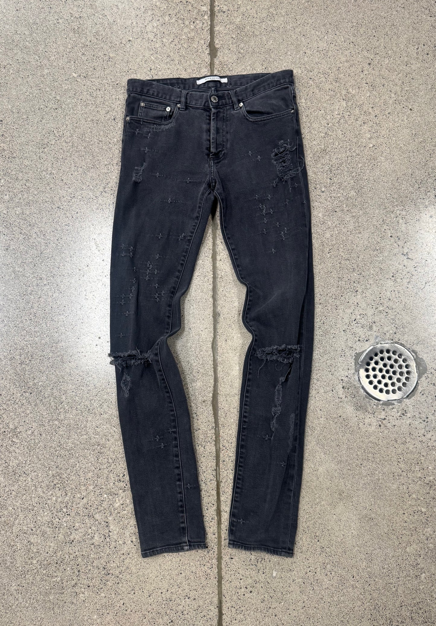 Givenchy ‘Thrash Distressed’ Black Skinny Jeans