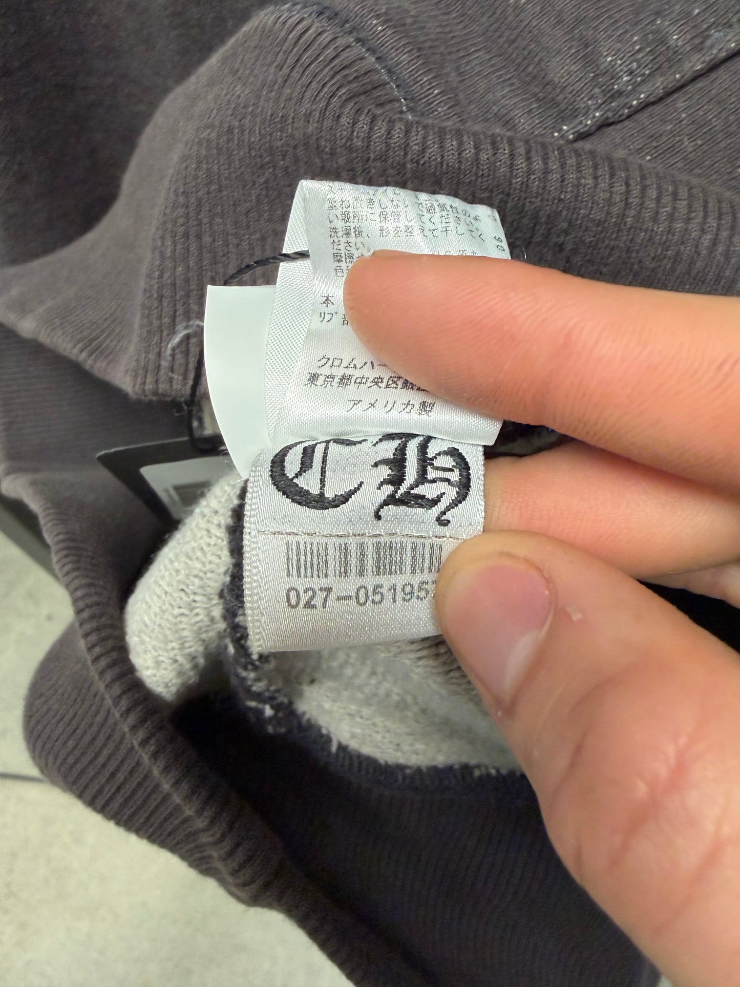 Chrome Hearts ‘Y-Not’ Grey Embroidered Logo Pullover Hoodie