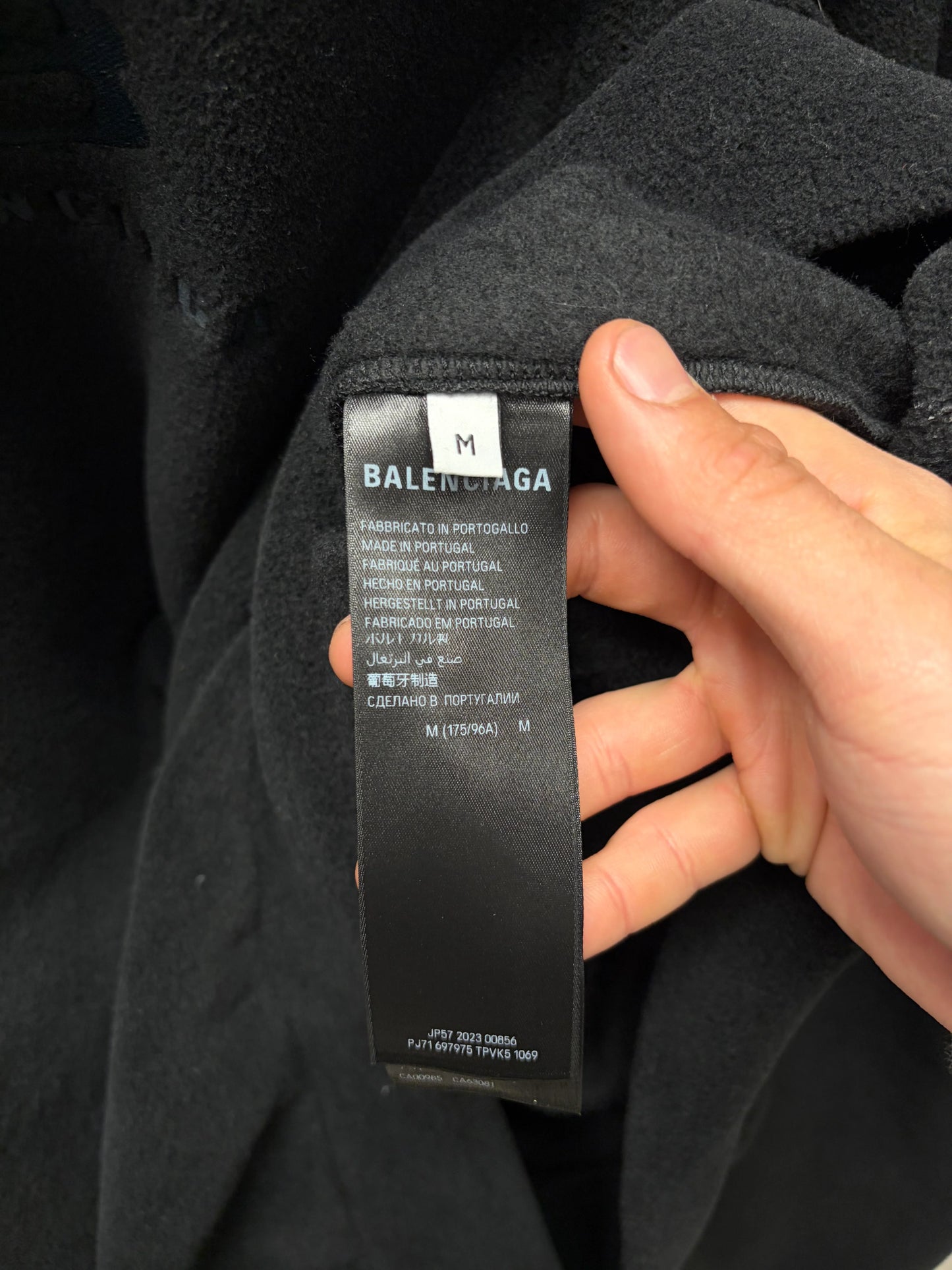 AW2023 Balenciaga ‘Unity Sports Icon’ Logo Black Fleece Sweatshirt