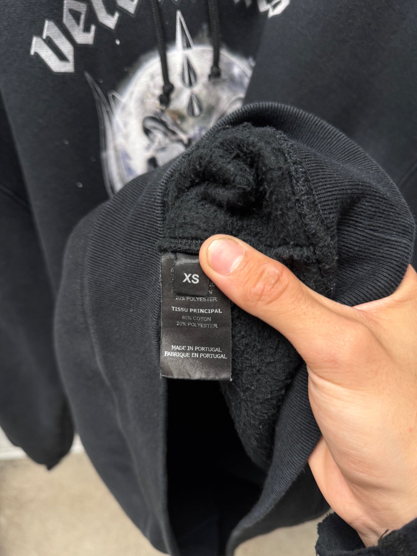 AW2020 Vetements ‘Motorhead’ Black Oversized Heavy Cotton Hoodie