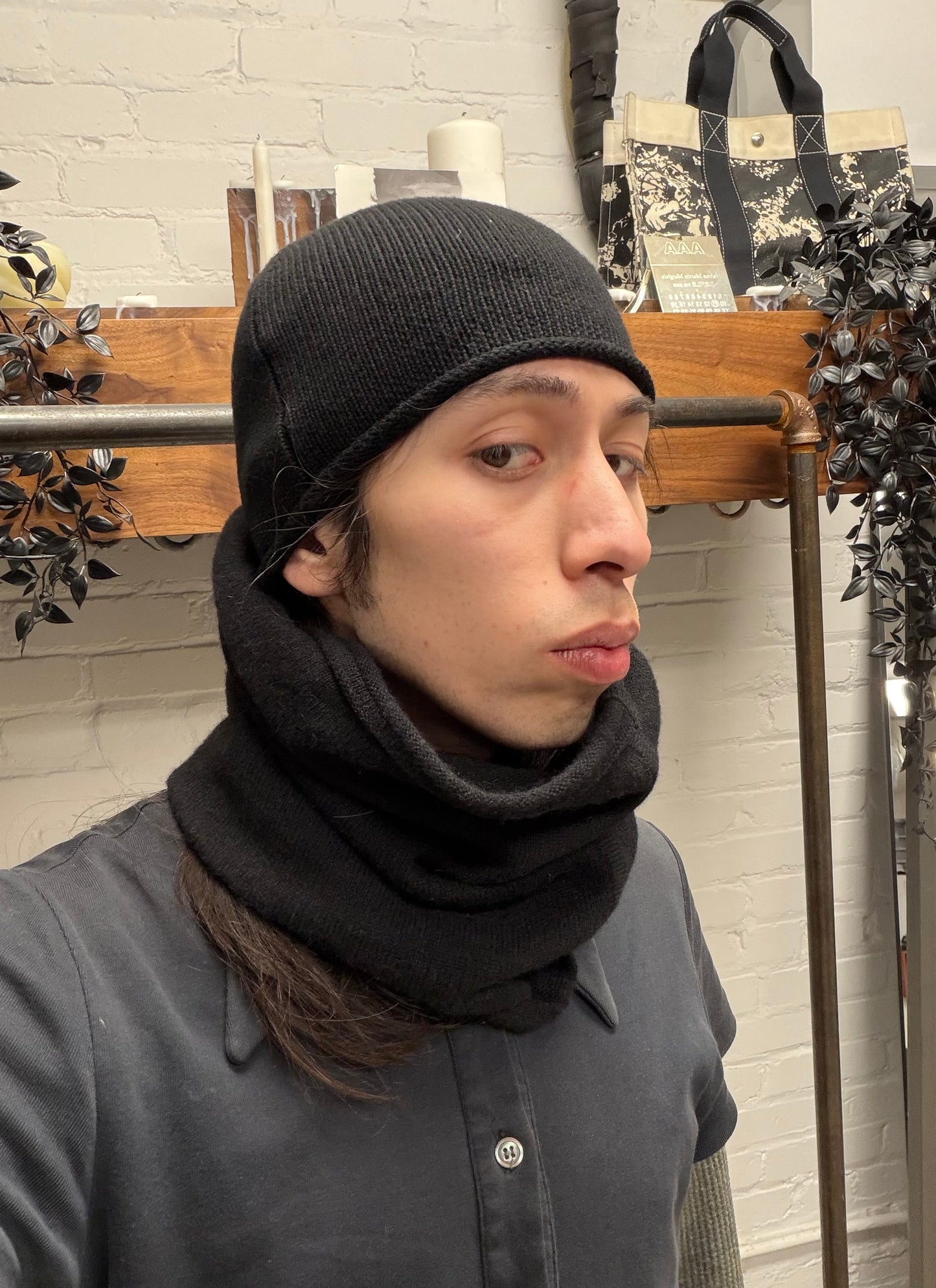 Dior Homme Black Wool Muffler/Neck Guard