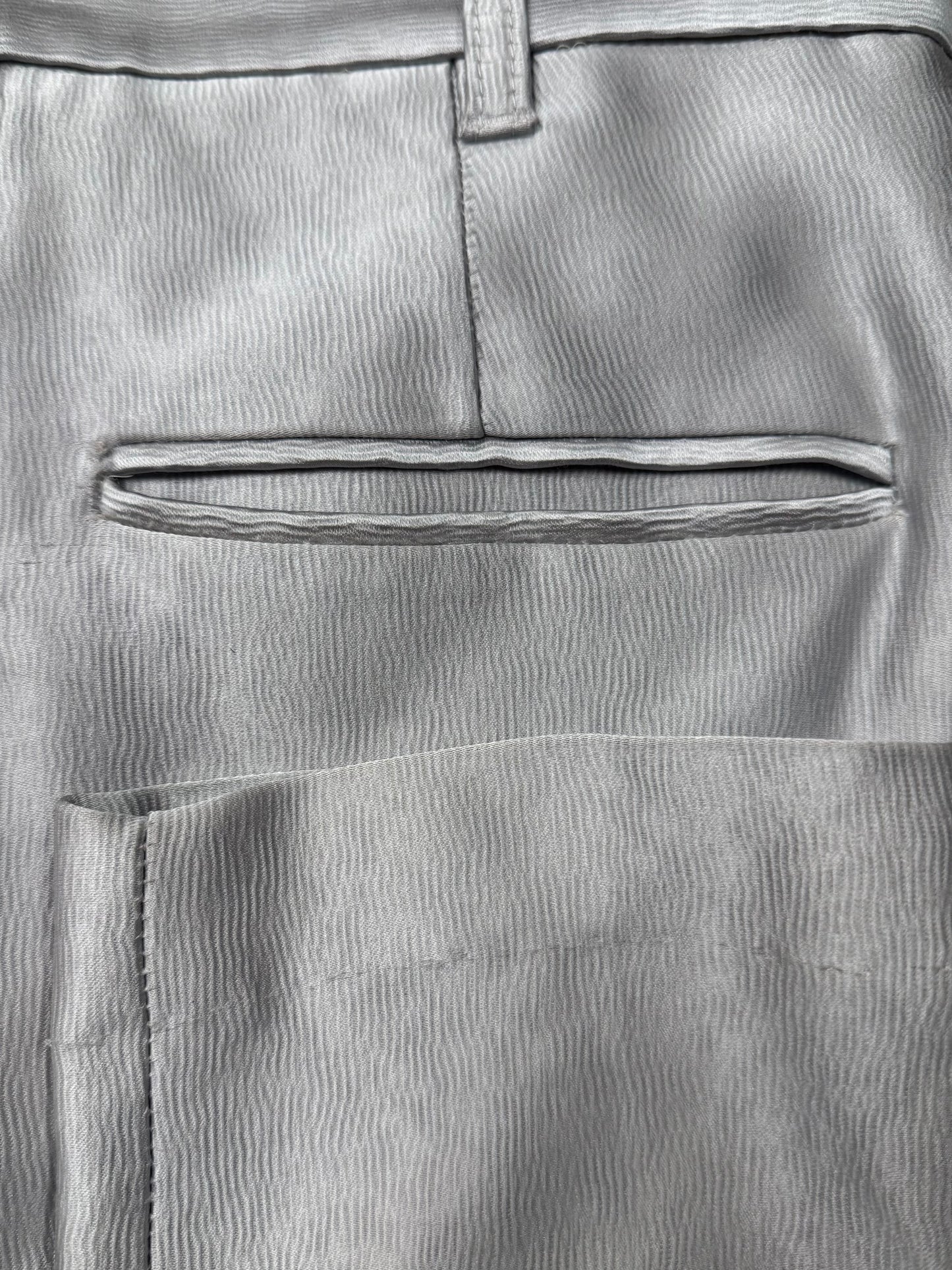 Ann Demeulemeester Glossy Silver Cropped Pants