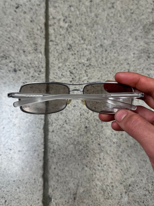2000s Prada ‘Clear Frame’ Rectangular Sunglasses