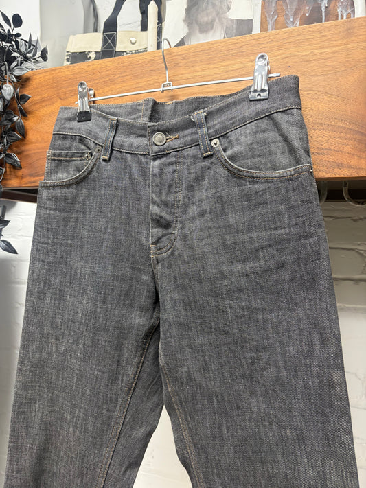 2000s Gucci Washed Grey Bootcut Button Fly Denim