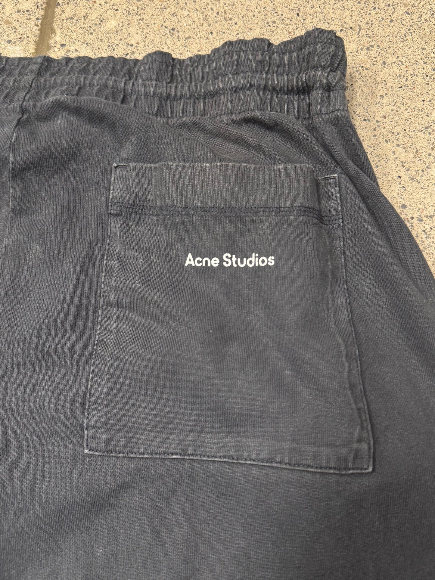 Acne Studios Washed Black Wide Leg Sweatpants