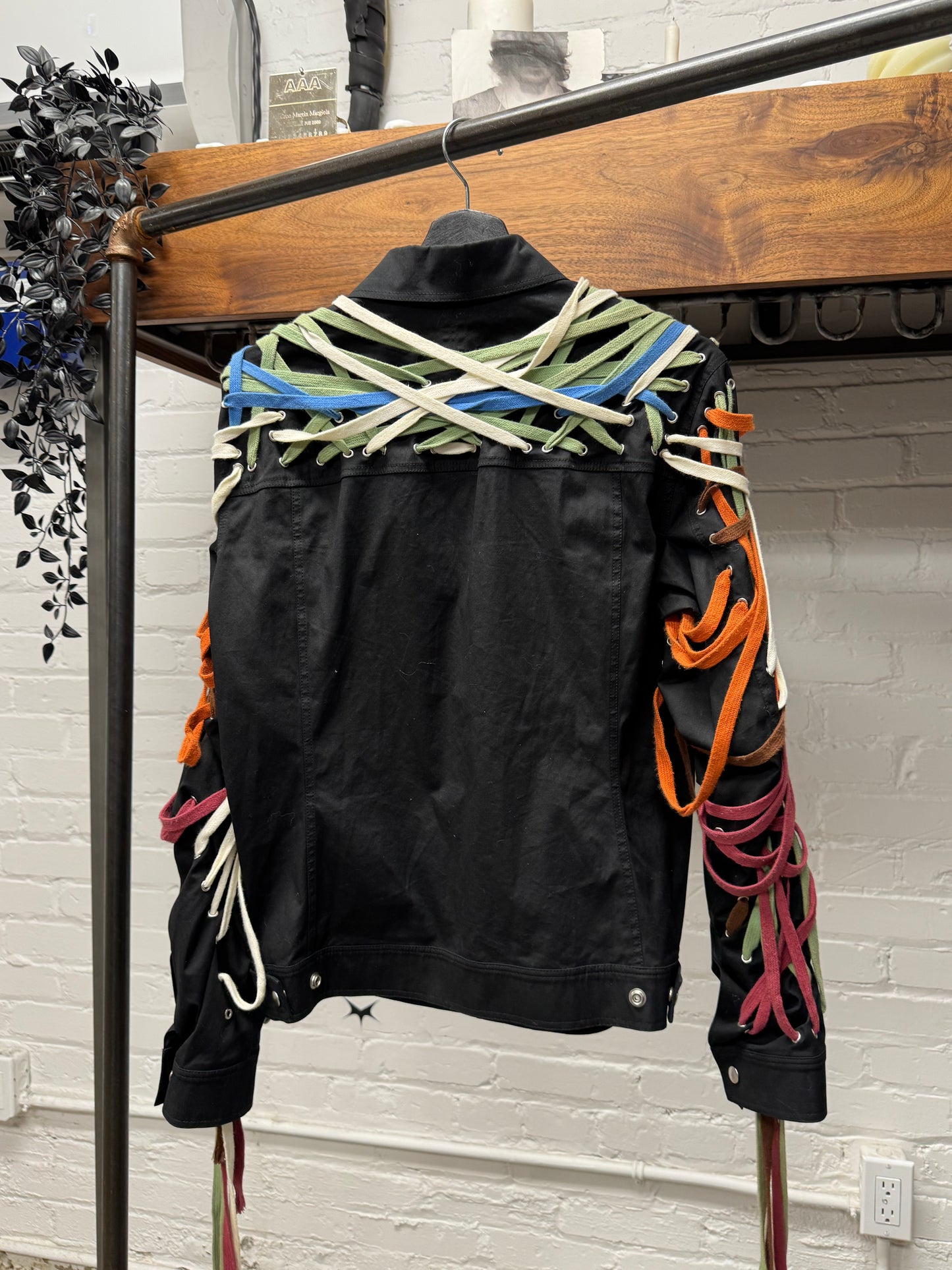 SS2020 Rick Owens ‘Tecuatl’ Megalace Black Trucker Jacket