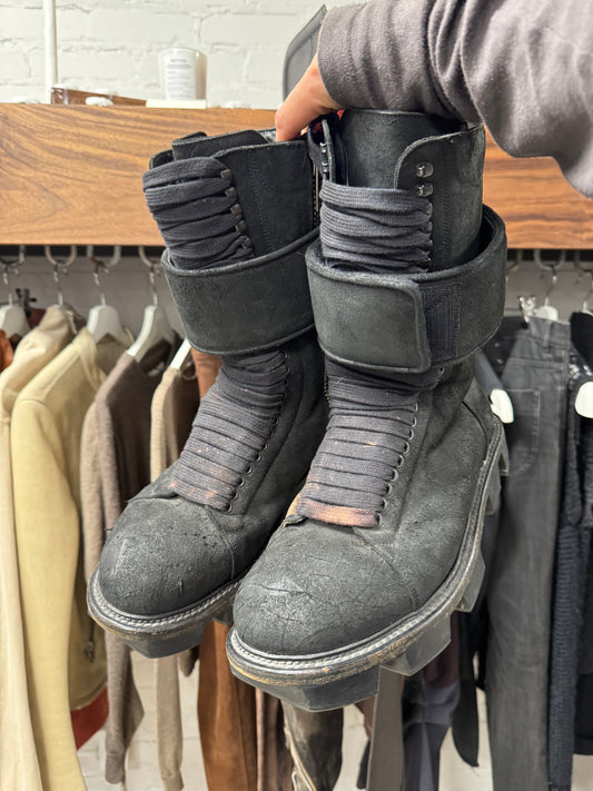 AW2013 Rick Owens ‘Plinth’ Blistered Lambskin ‘Megatooth’ Boots