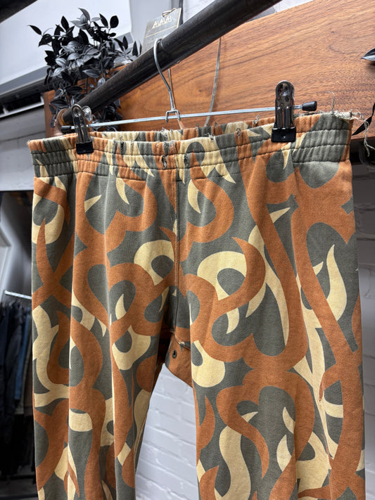 AW2004 Number (N)ine ‘Crying Hearts’ Tribal Print Sweatpants