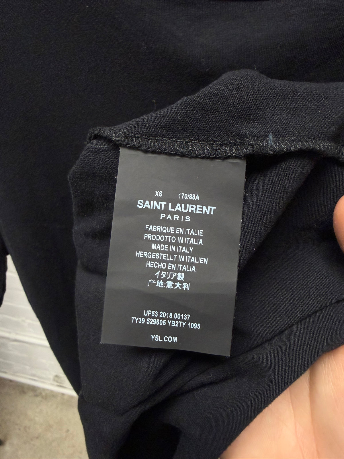 2018 Saint Laurent ‘Smoking Gun’ Black/White Graphic T-Shirt